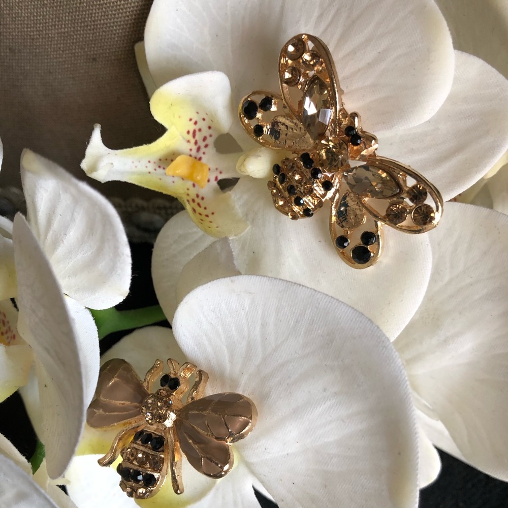 d. stevens - jeweled bee brooches set/2